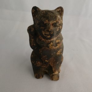 Early Japanese Maneki Neko Beckoning Cat