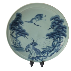 Japanese decorative plate on stand